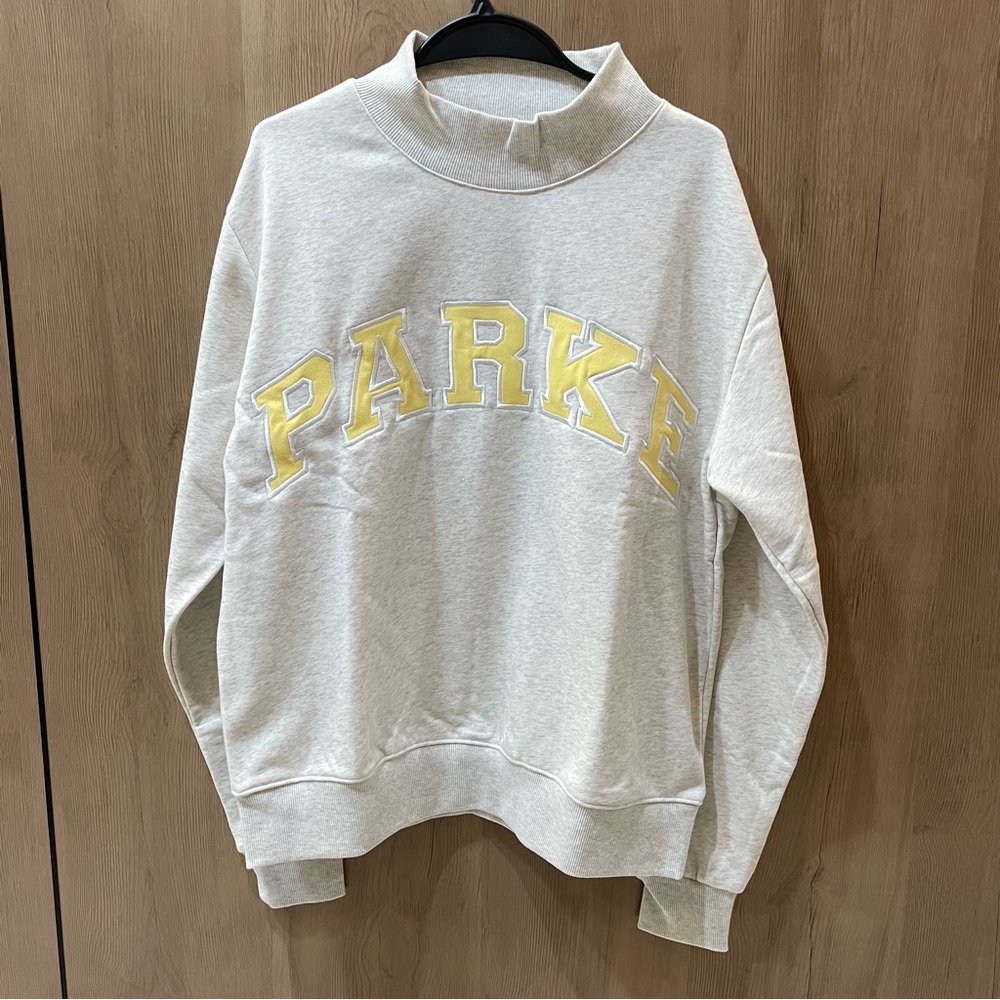 Parke Light Gray Sweatshirt with Yellow Lettering